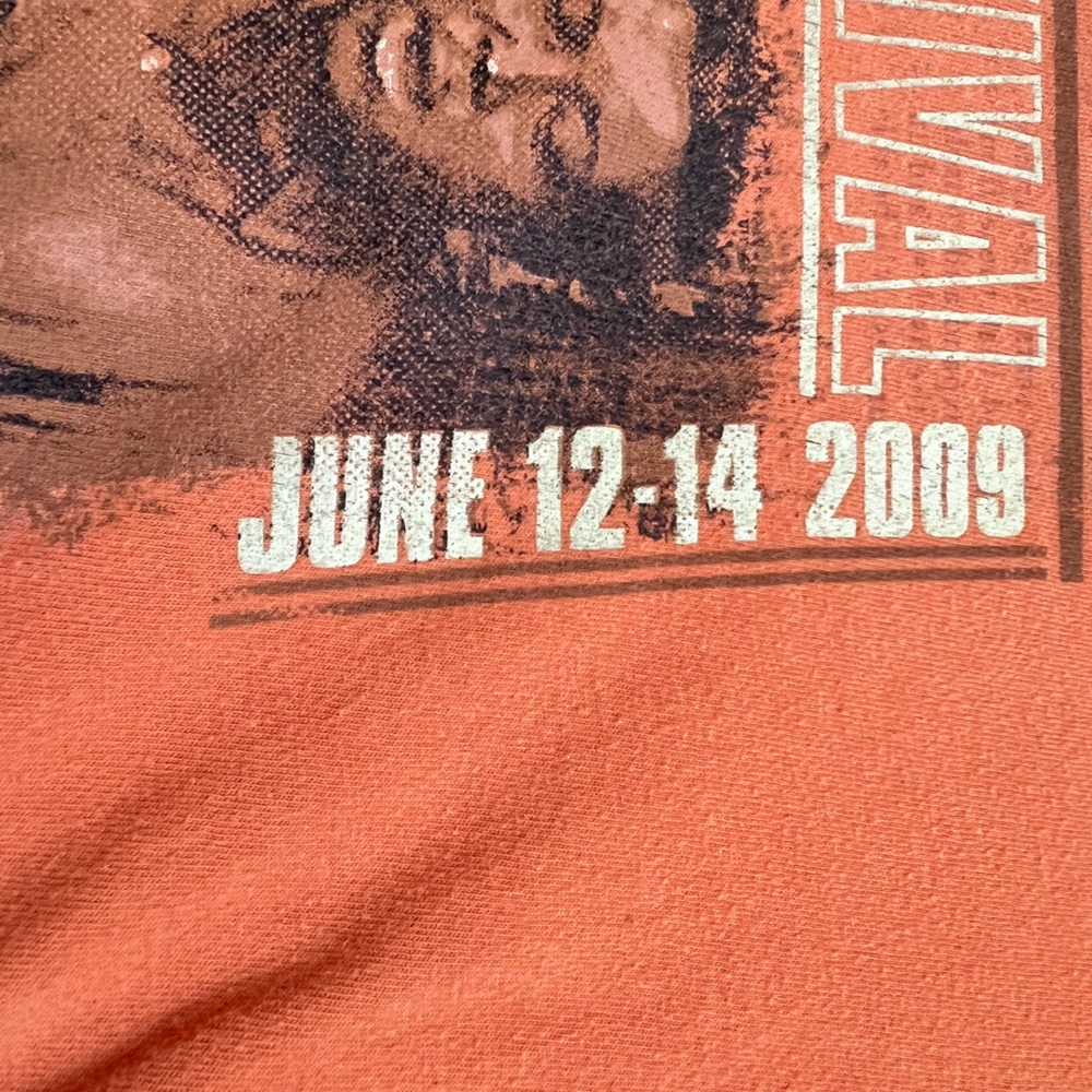 2009 Chicago Blues Festival T-Shirt LARGE Orange Bands Listed 2 Sided 26 Edition - Picture 8 of 16